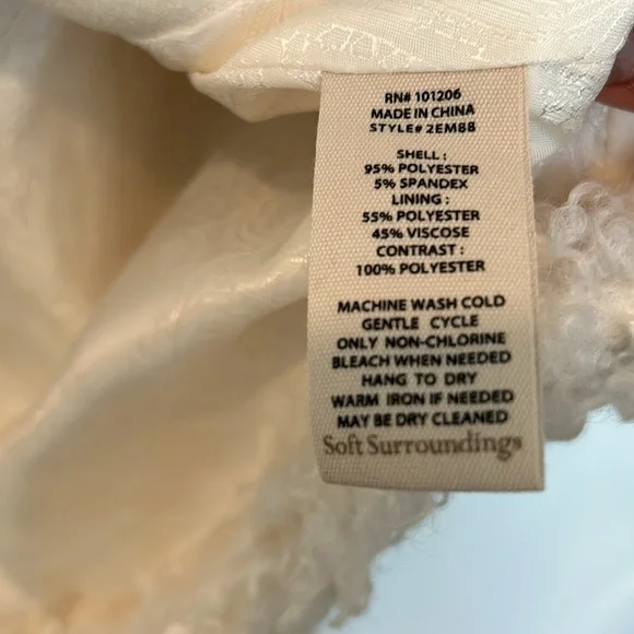 SOFT SURROUNDING TEDDY BEAR VEST WOMEN SIZE S IVORY SLEEVESLESS - Picture 11 of 12